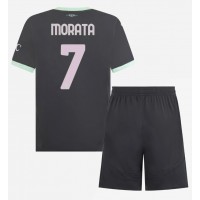 Fotballdrakt Barn AC Milan Alvaro Morata #7 Tredjedraktsett 2024-25 Kortermet (+ Korte bukser)